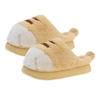 Soft Fuzzy Cat Paw Slippers