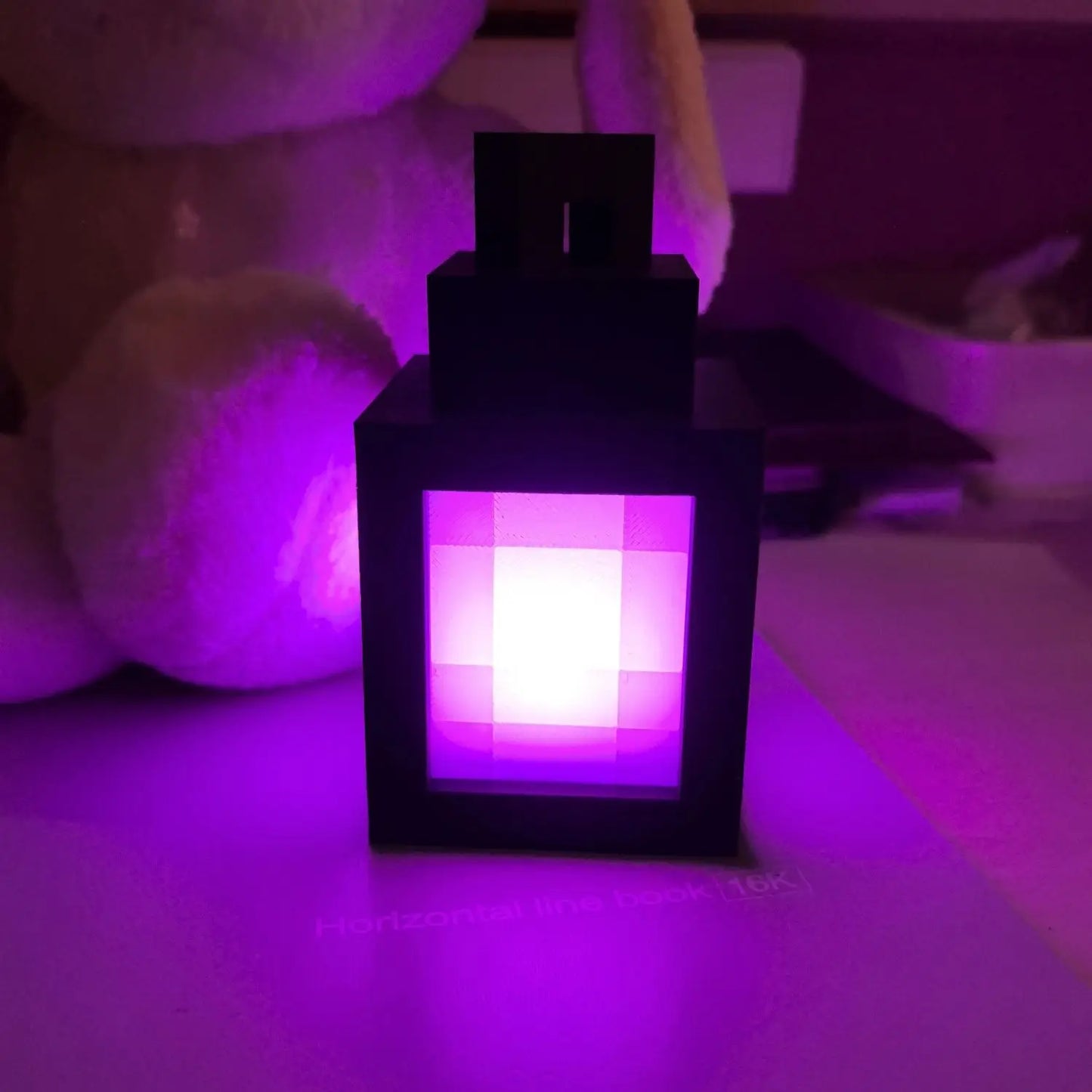 Pixel Style Night Light Ornament Portable Lantern DIY Interior
